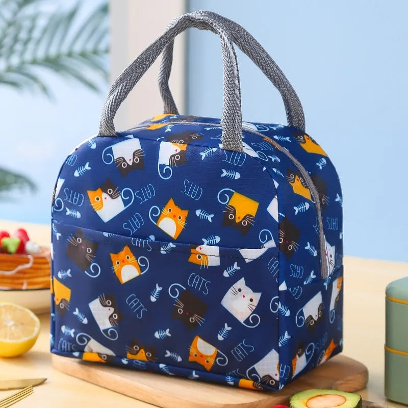 Cartoon Animal Print Kids Lunch Bag - Insulated Bento Tote with Fun Design — view 10 of lunch bags
