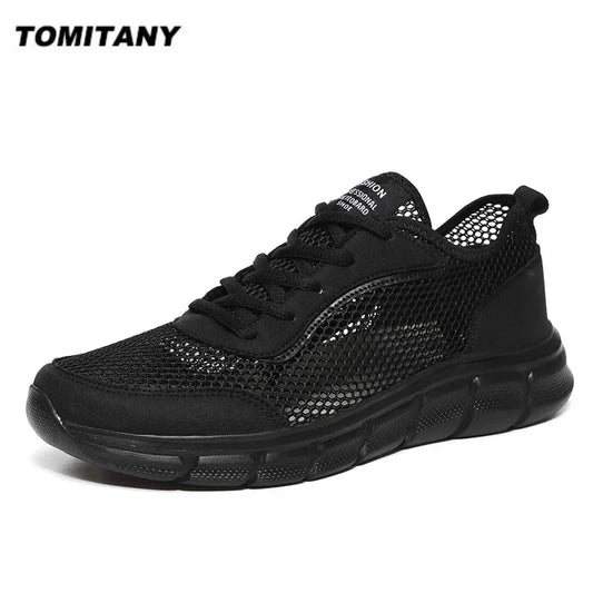 All-Season Men's Mesh Sneakers — Breathable Lace-Up Summer Walking Casual Shoes — view 1 of sneakers