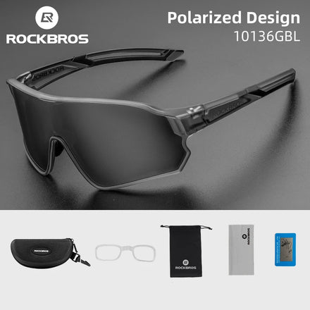 ROCKBROS Polarized Sport Sunglasses UV400 — Bicycle Hiking Camping Golf Cycling Eyewear Pro Grade — view 1 of sunglasses