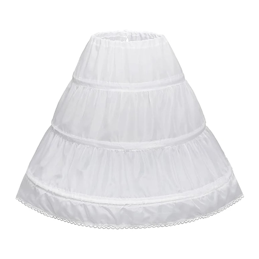 Girls 3-Hoop Petticoat - Flower Girl Crinoline Full Slip Skirt — view 1 of petticoats