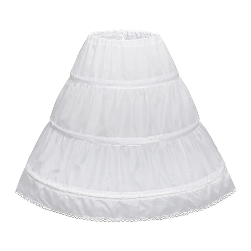 Girls 3-Hoop Petticoat - Flower Girl Crinoline Full Slip Skirt — view 1 of petticoats