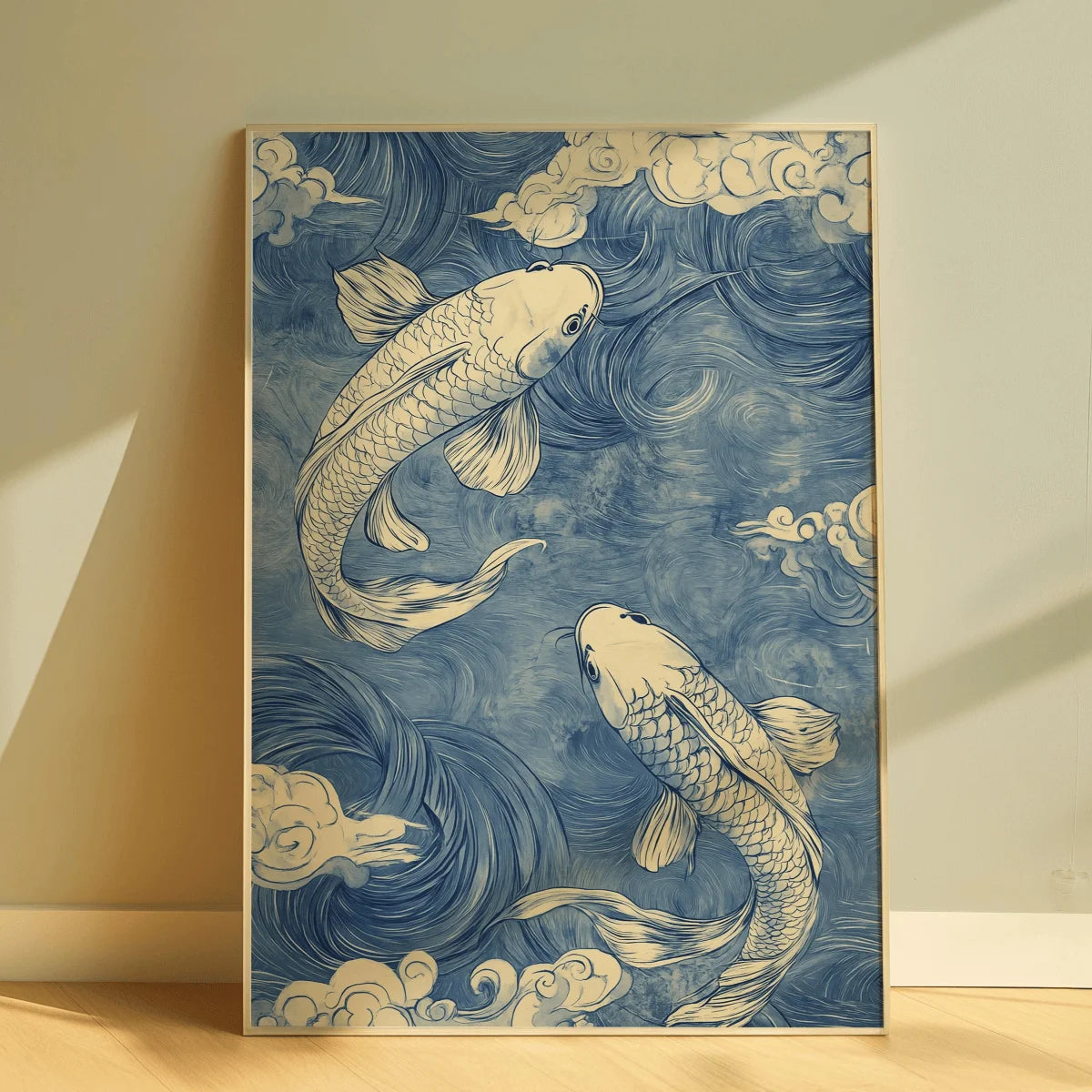 Japanese Red Koi Fish Canvas Poster &mdash; Modern Minimalist Wall Art for Bedroom &amp; Kitchen — view 18 of wall art & prints