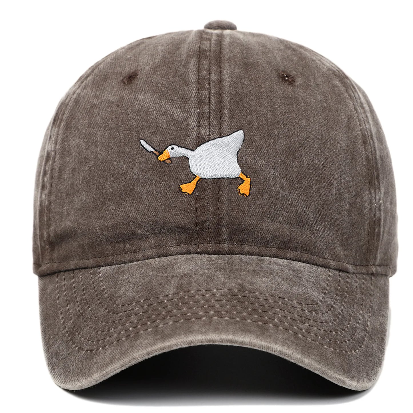 Embroidered Goose Baseball Cap — Quirky City-Style Streetwear Duckbill Casual Fashion Hat — view 4 of hats & caps