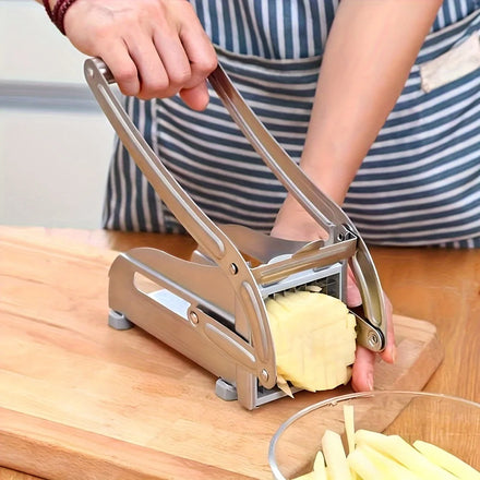 Stainless Steel French Fry Cutter – Manual Potato Slicer & Vegetable Cutting Machine — view 1 of home & kitchen