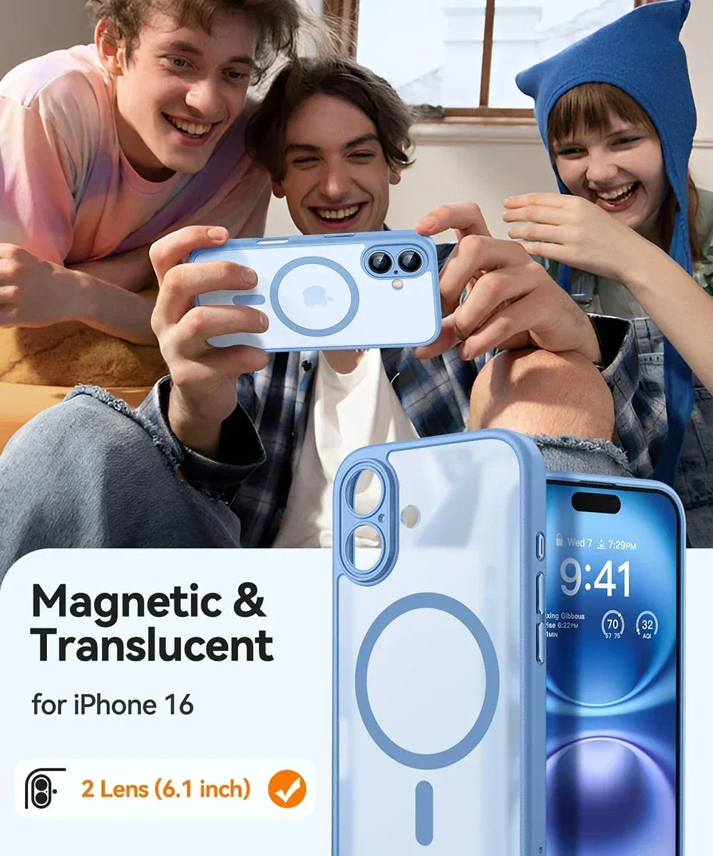 Magnetic Matte Translucent Armor MagSafe Case for iPhone 11–17 Pro Max — view 2 of phone cases
