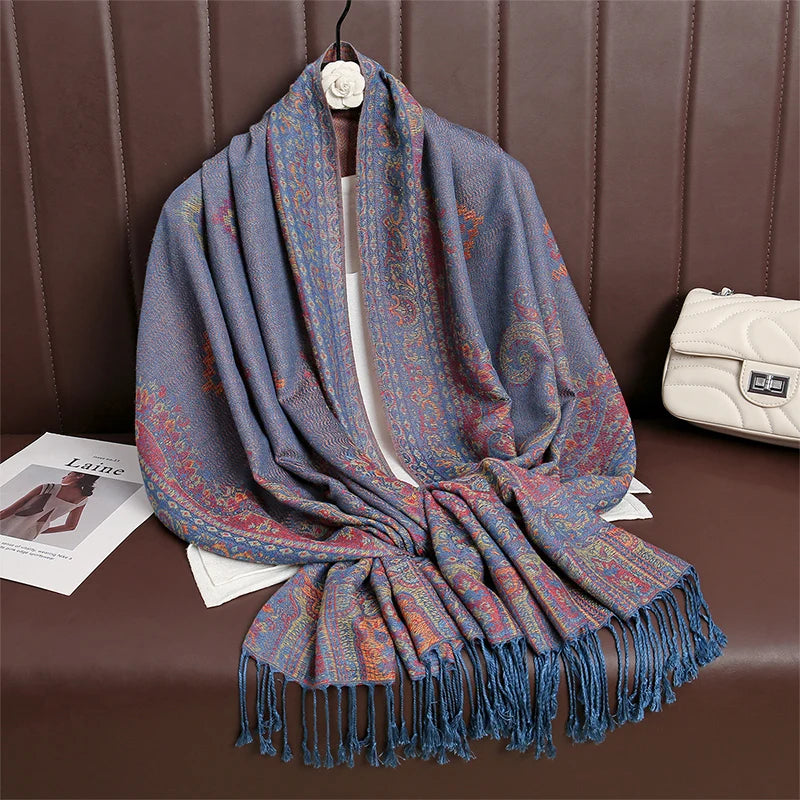 Pashmina Scarf in 58 Signature Shades — Cashmere-Feel Women's Tassel Shawl Wrap Color Stack — view 10 of scarves & wraps