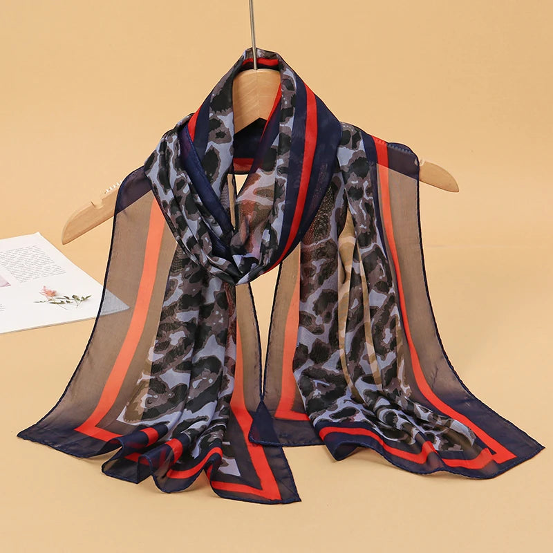 Printed Chiffon Scarf — Lightweight Sun-Protection Beach Shawl Wrap