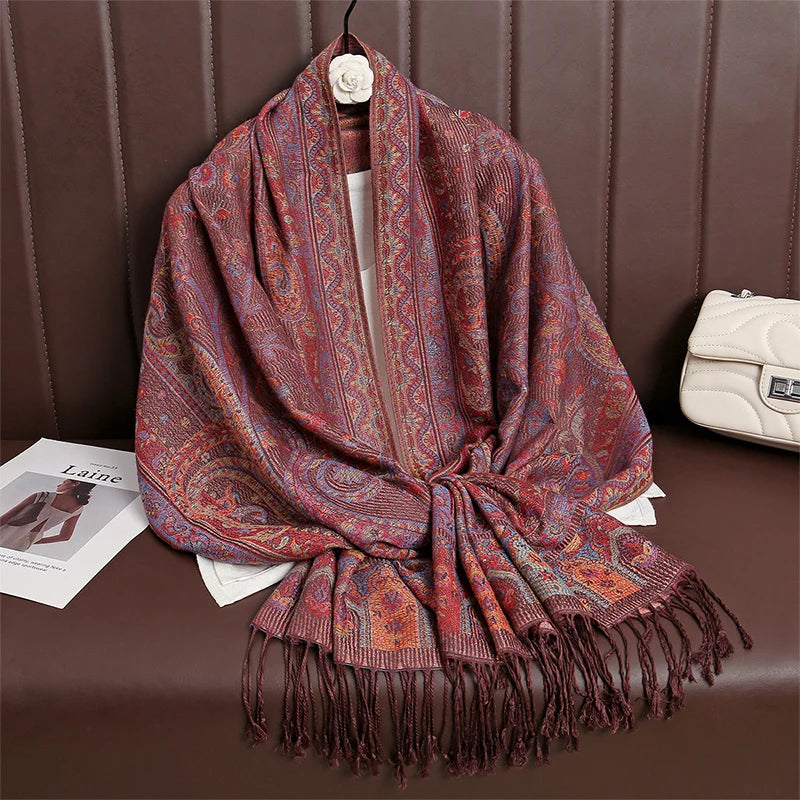 Pashmina Scarf in 58 Signature Shades — Cashmere-Feel Women's Tassel Shawl Wrap Color Stack — view 17 of scarves & wraps