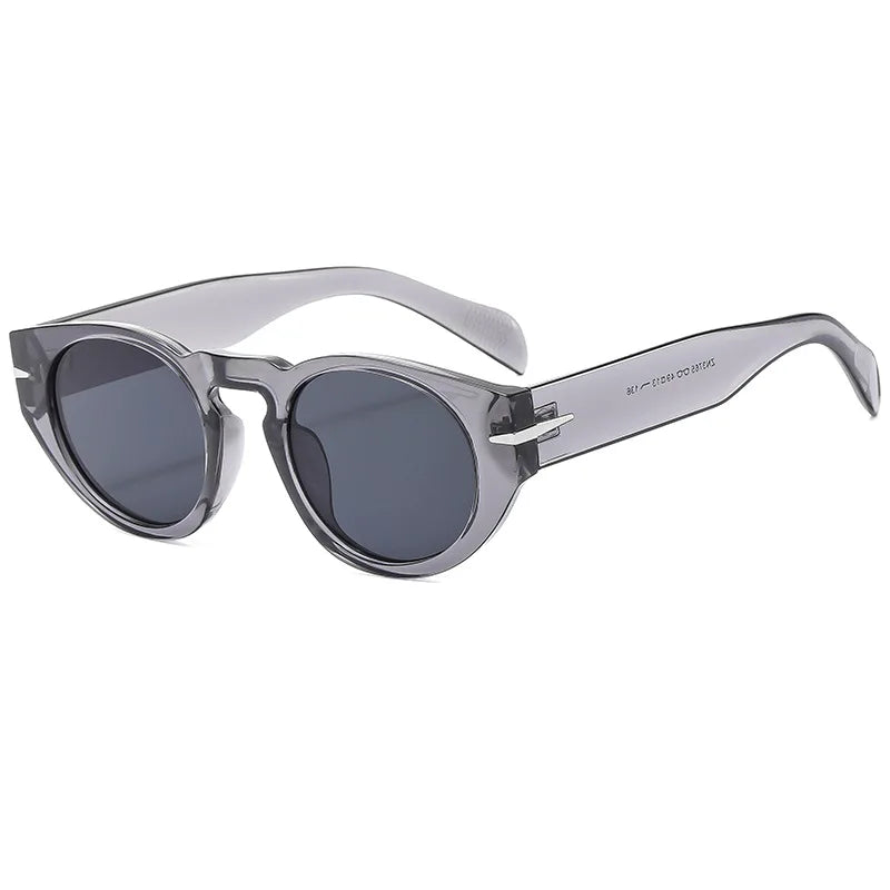 Round Sunglasses Classic Vintage — John-Lennon Retro Steampunk UV400 Oval Designer Shades — view 3 of sunglasses