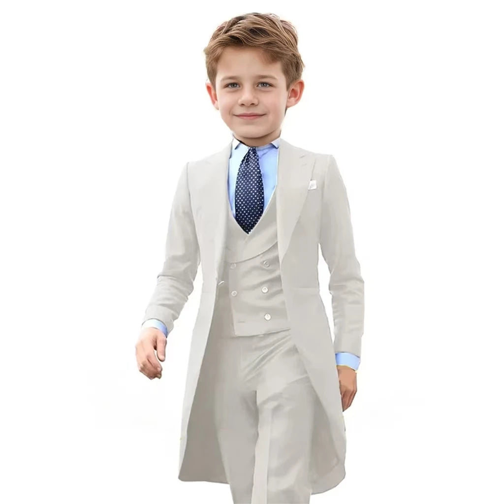 Formal Set For child Jacket For Boy Blazer Tuxedo  Suits For Boys 3 Piece Party  Costume Wedding Dress  Piano Performance