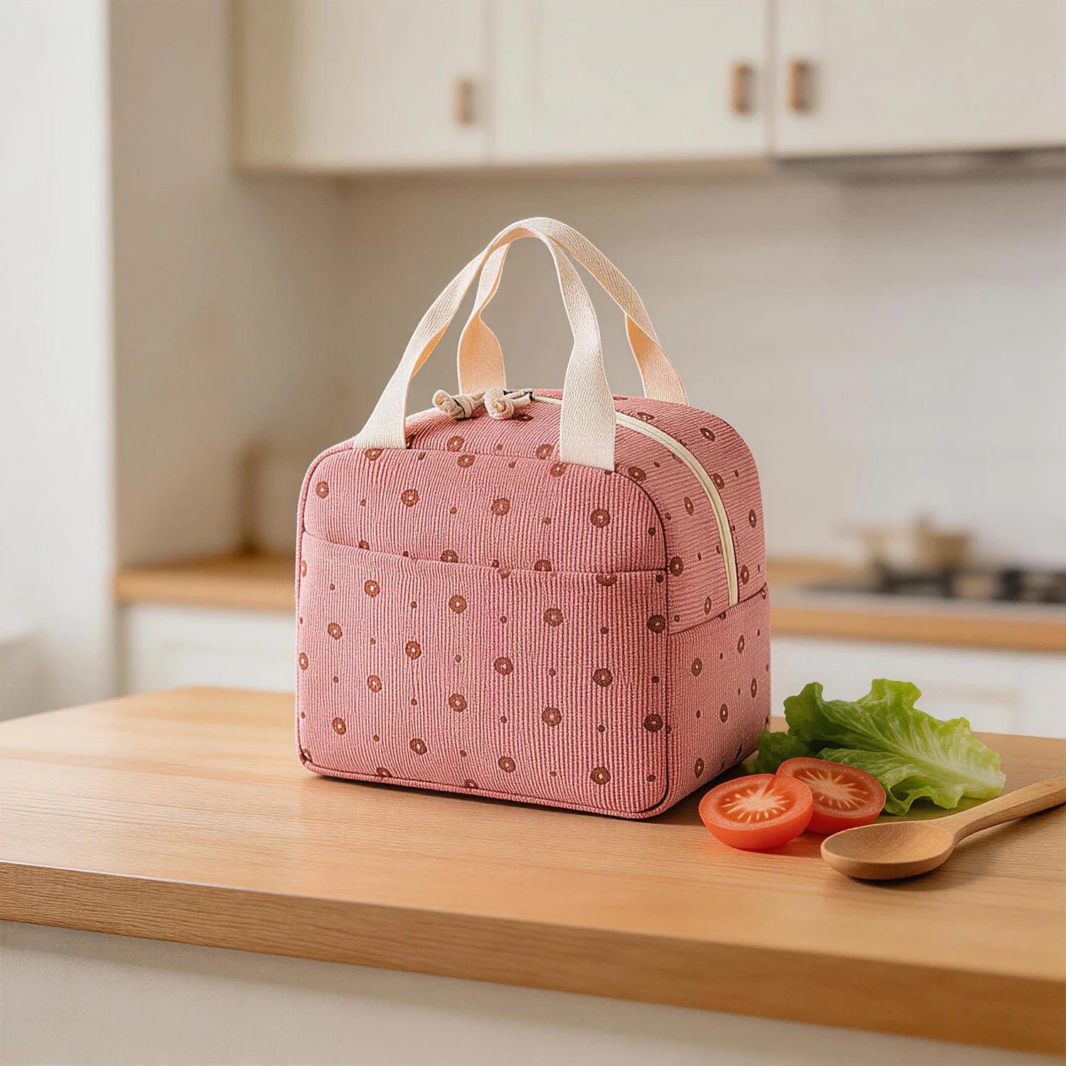 Pink Insulated Lunch Bag - Large-Capacity Cooler Tote for Work & Outdoor Travel — view 7 of lunch bags