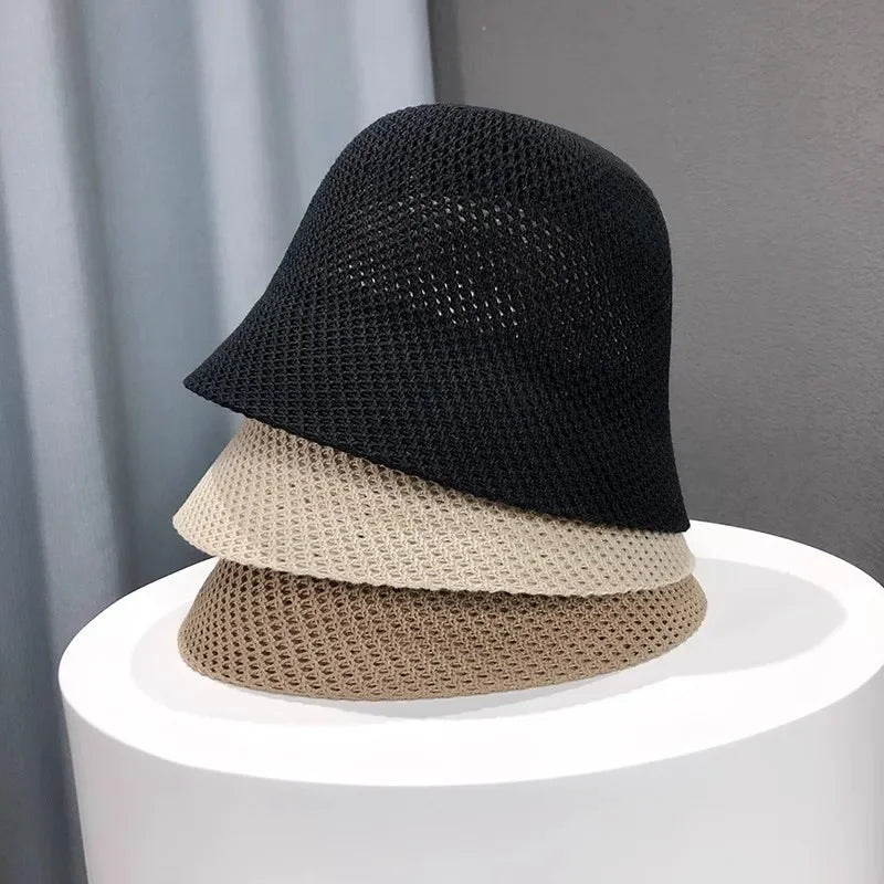 Women's Breathable Bucket Sun Hat, Foldable Panama Beach Cap — view 2 of hats