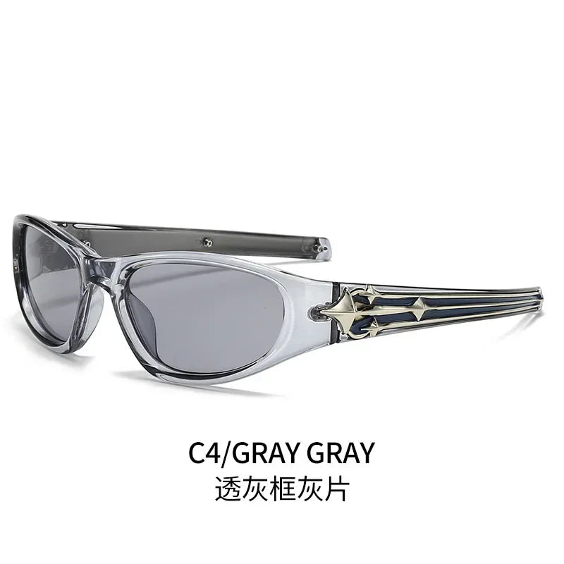 Y2K Cat-Eye Sunglasses Luxury — Punk Hip-Hop Rivet Star Designer Vintage Eyeglass UV400 Shades — view 10 of sunglasses