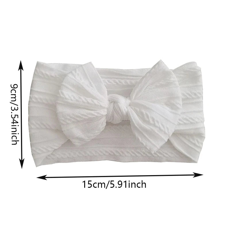 1/3Pcs Solid Color Baby Headband Bow Children Hair Band Elastic Nylon Newborn Soft Turban Headwrap Kid Hair Accessories — view 3 of product