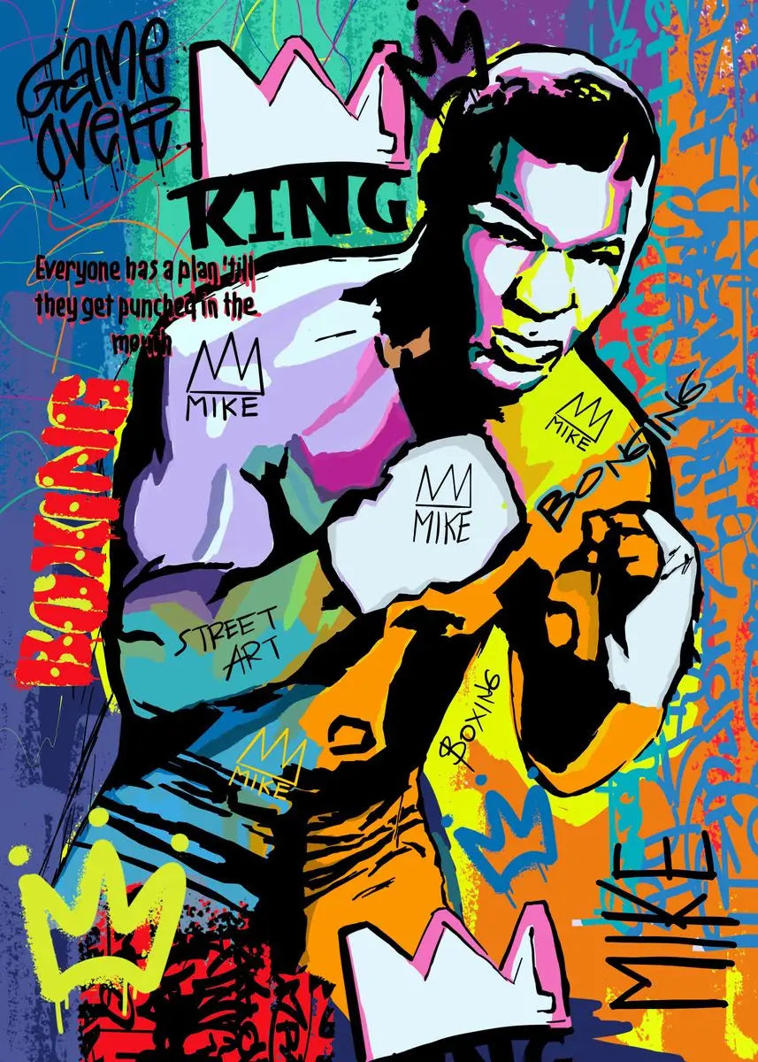 Home Decor Mike Tyson Boxing Graffiti Poster — Pop Canvas Wall Art, Boxer Legend Motivation — view 15 of home decor