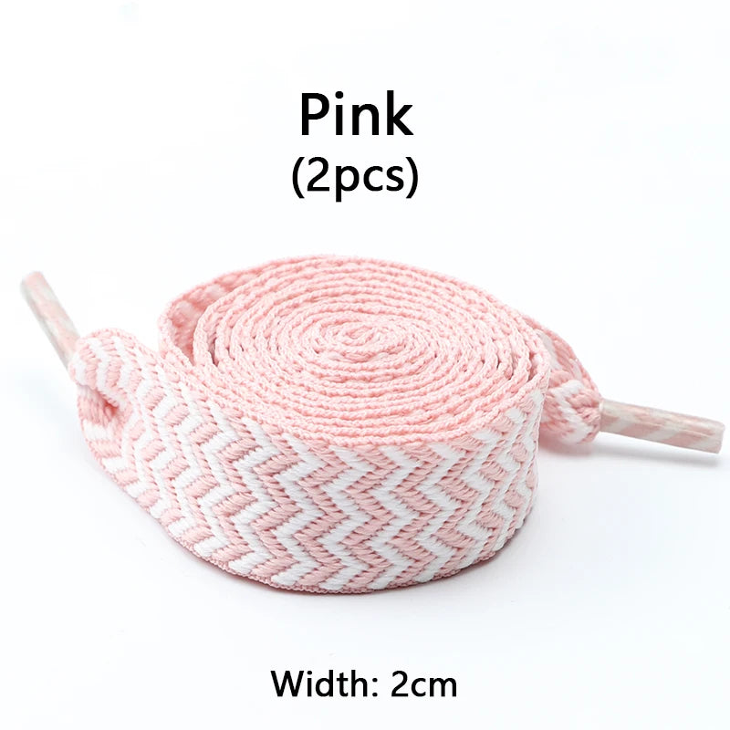Designer-Look Flat Shoelaces — Chevron Pattern Sneaker Laces