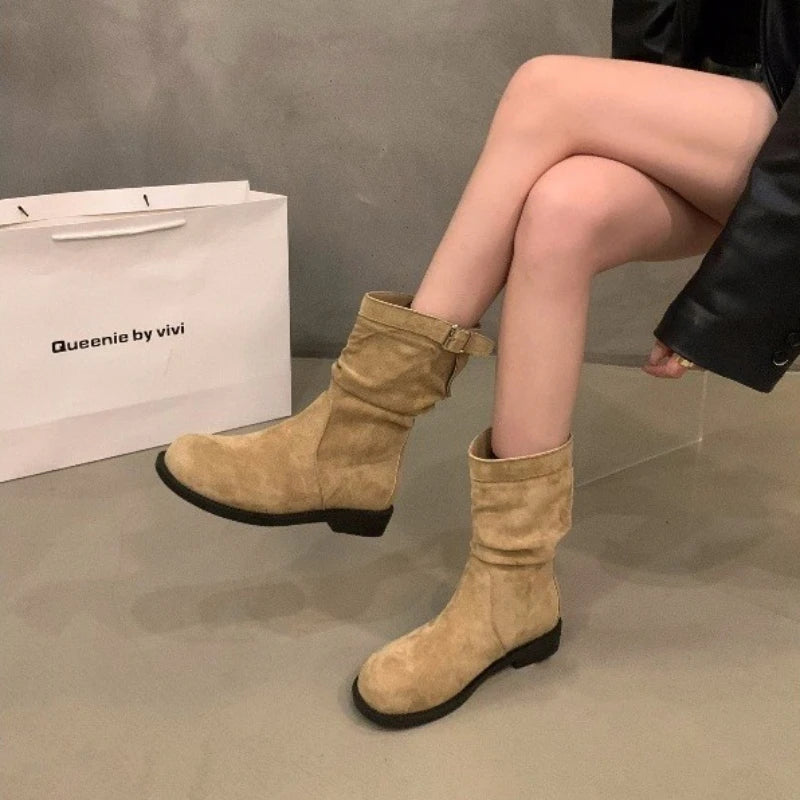 Women's Ankle Boots — Round-Toe Buckle Comfort Non-Slip Booties — view 8 of boots