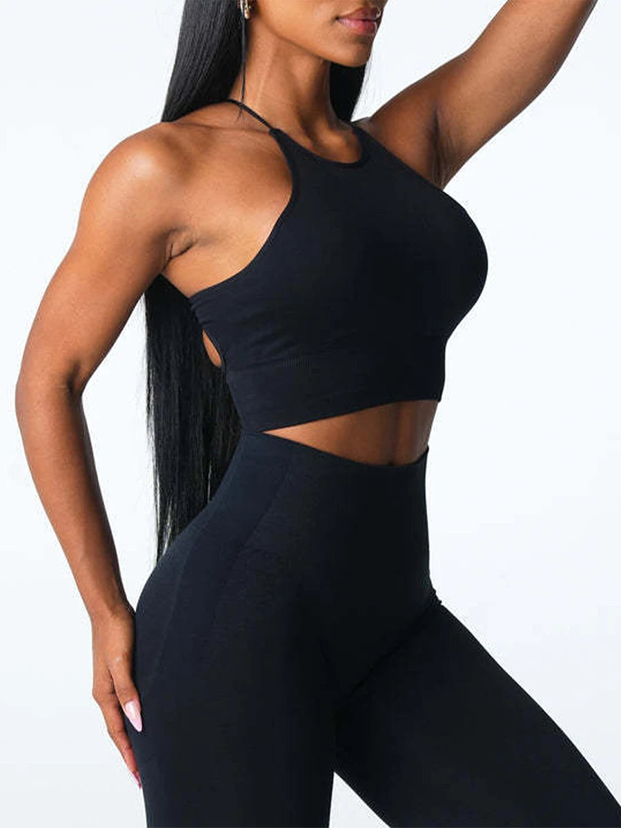 Women&rsquo;s Seamless Sports Bra &mdash; Solid-Color Sleeveless Yoga Workout Fitness Bralette — view 4 of sports bras