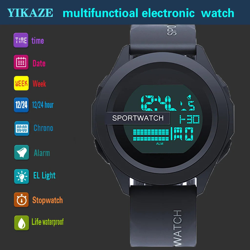 YIKAZE Men's Digital Sport Watch — Military Waterproof Stopwatch Wristwatch — view 5 of watches