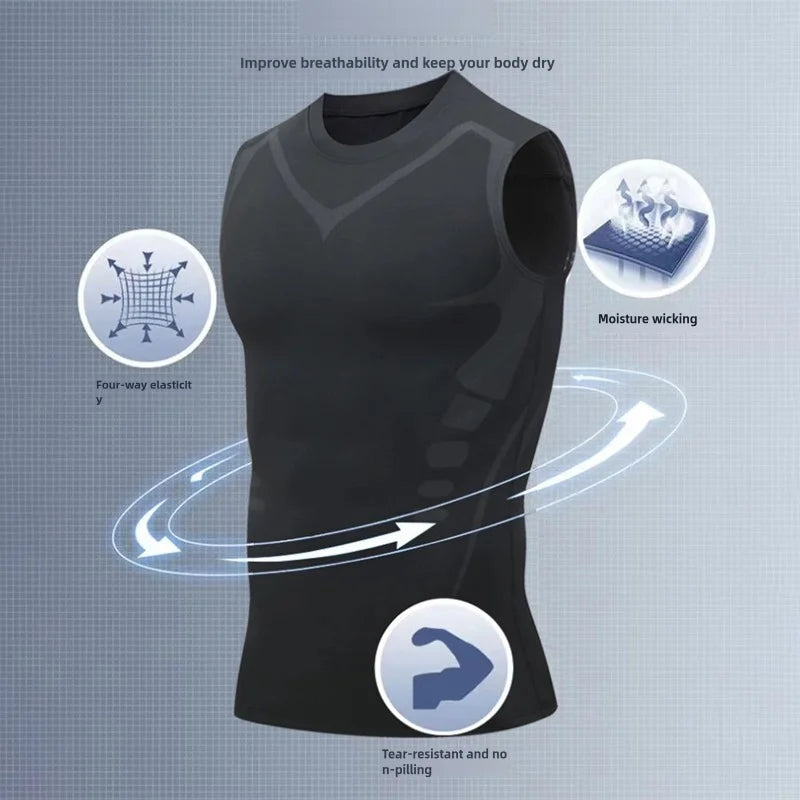 Men’s Compression Tank Top — Quick-Dry Sleeveless Bodybuilding Muscle Shirt — view 3 of sports & fitness