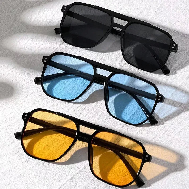 Oversized Square Sunglasses, Unisex Retro Shades, UV400 — view 1 of sunglasses