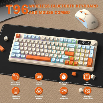 Wireless RGB Gaming Keyboard & Mouse Combo, Bluetooth/2.4G — product photo 1