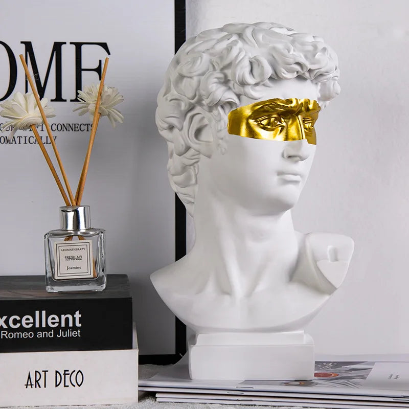 Home Decor David Head Resin Bust Statue — Modern Abstract Art Sculpture for Shelves & Mantels — view 1 of home decor