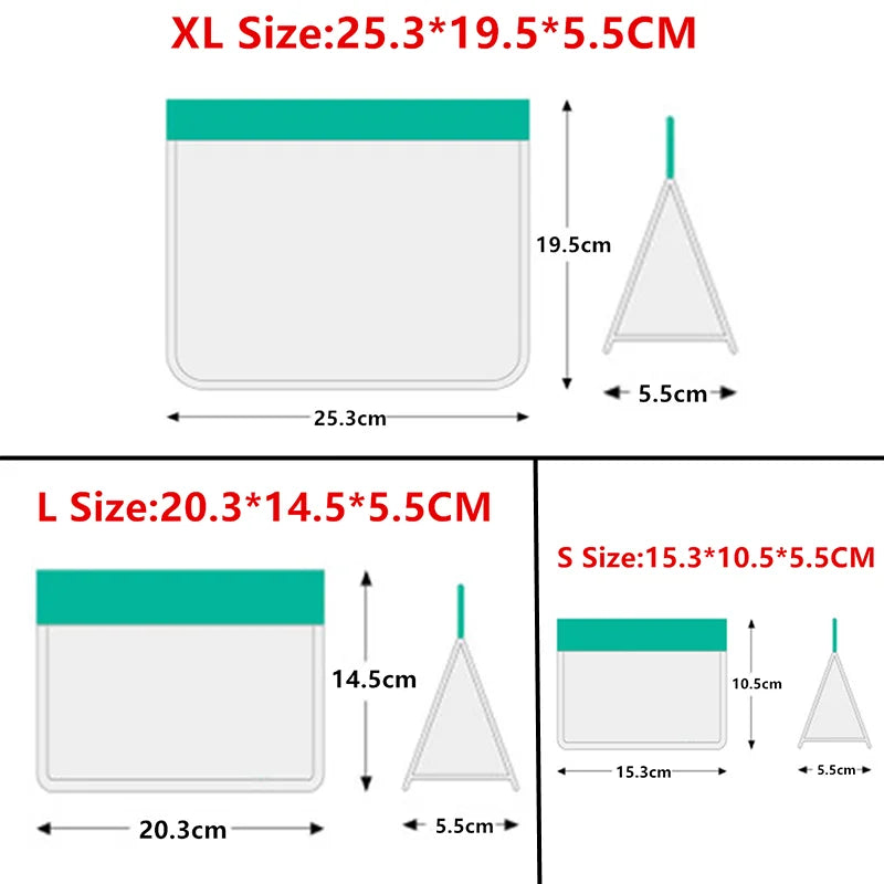 Storage Organizer Silicone Food Bag Set — Reusable Stand-Up Freezer Bags BPA-Free Leakproof — view 2 of storage & organisation