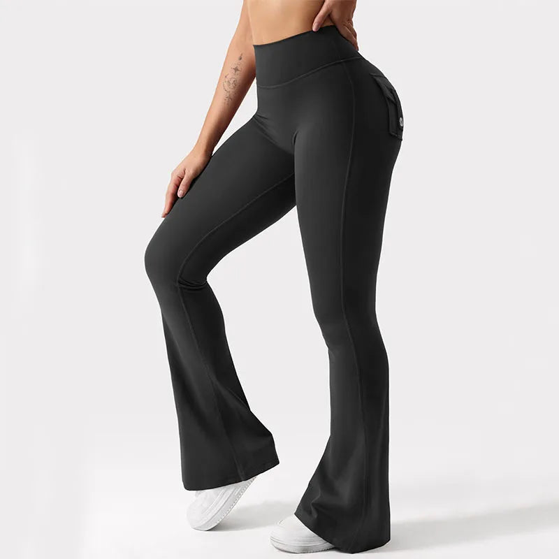 Women's Activewear Cargo-Pocket Leggings — High-Waist Sculpting Stretch Yoga Pants — view 5 of women's activewear