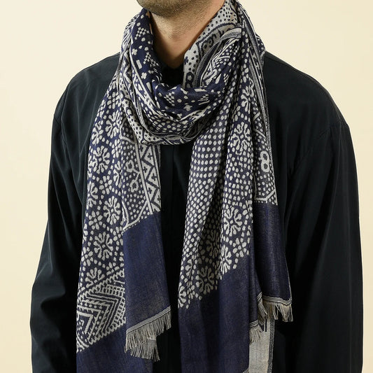 Men's Pashmina Scarf Paisley — Off-Duty Gentleman Autumn Winter Neckerchief Cashmere-Feel — view 1 of scarves & wraps