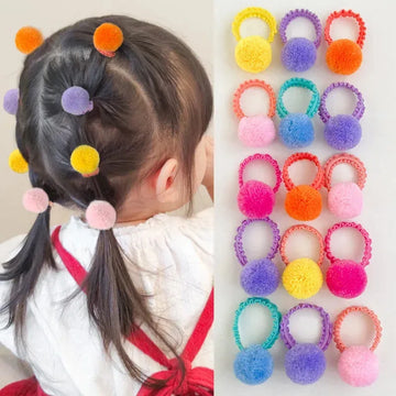 20 pcs colorful fluffy hair elastics  Kids ponytail bands  Hair accessories gift — view 1 of product