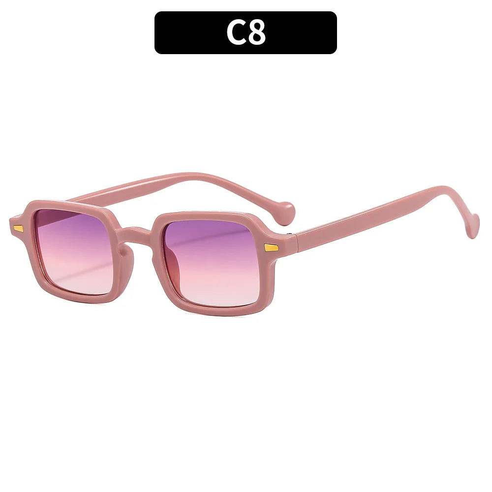 Rectangle Sunglasses Luxurious Designer — Vintage Brand Anti-Glare Women Men Square Shades — view 11 of sunglasses