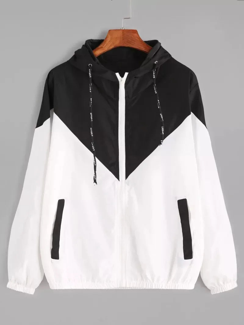 Women’s Outdoor Hooded Zip Jacket — Lightweight Patchwork Skin-Suit Coat — view 7 of sports & fitness