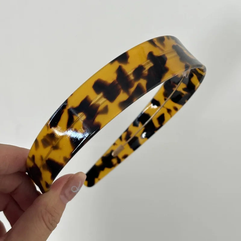 Fashion Acetate Headband  BLOND HAVANA Color Matching Hair Band Wide Headband Women Girls Hair Accessories — view 9 of product