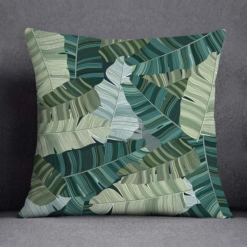 Dark Green Floral Cushion Cover &mdash; Modern Square Animal Print Pillow Case for Sofa &amp; Office — view 10 of cushion covers & pillow cases