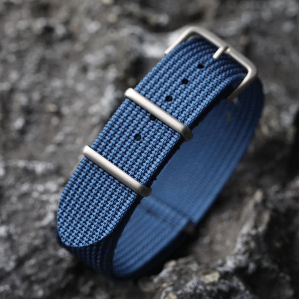 Ribbed Nylon Military Watchband — 18mm 20mm 22mm Breathable Sport Watch Strap — view 7 of watch straps