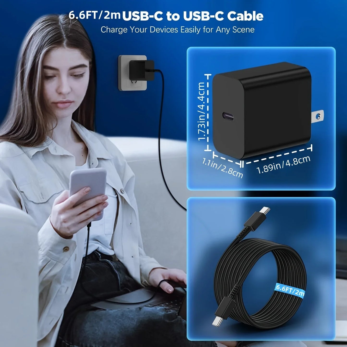 2-Pack 45W Samsung Super Fast Charger Block + 6.6ft USB-C Cable — Galaxy — view 4 of chargers & cables