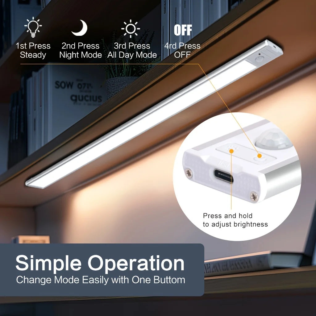 10&ndash;50cm LED Motion Sensor Night Light &mdash; Wireless USB Rechargeable Wall &amp; Under-Cabinet Lamp — view 2 of led &amp; smart lighting