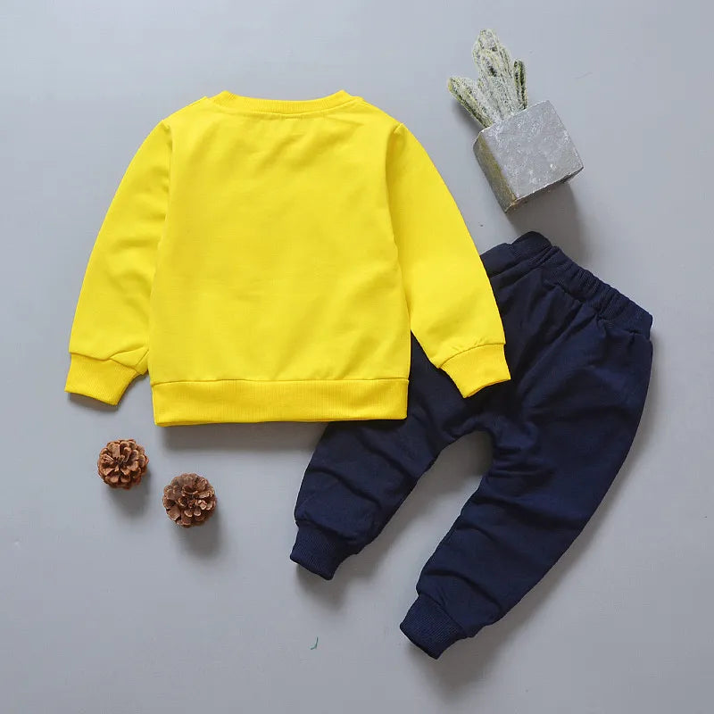 New Spring Autumn Baby Girl Clothes Children Casual T-Shirt Pants 2Pcs/Sets Toddler Costume Kids Boys