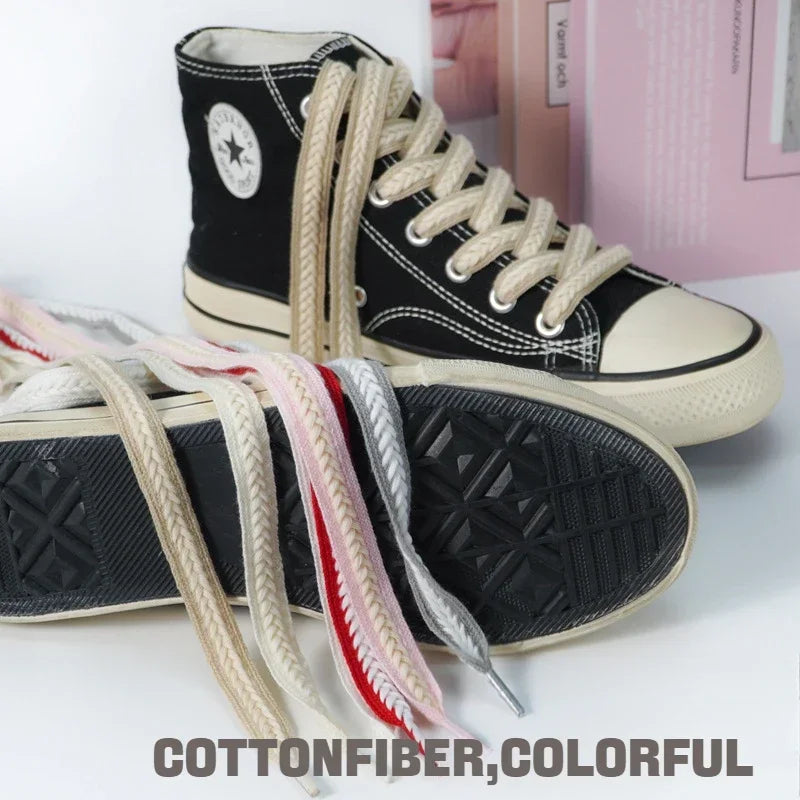 Wheat Cotton Shoelaces — Wide Premium Sneaker Laces (1 Pair) — view 6 of shoe accessories