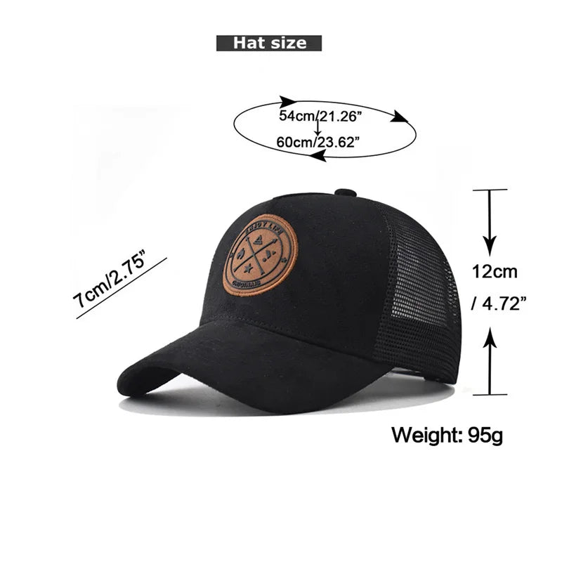 Summer Mesh Baseball Cap ENJOY LIFE — Breathable Snapback Trucker Hip-Hop Patch Hat Unisex — view 4 of hats & caps