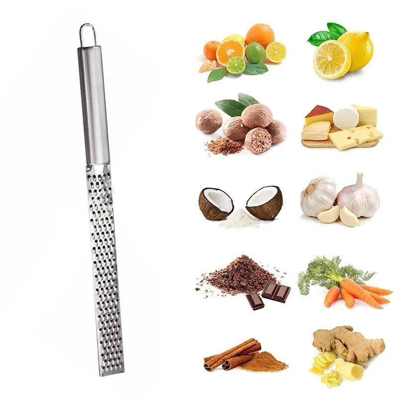 Handheld Stainless Steel Grater — Cheese, Garlic, Lemon Zester & Ginger Grinder — view 6 of kitchen gadgets