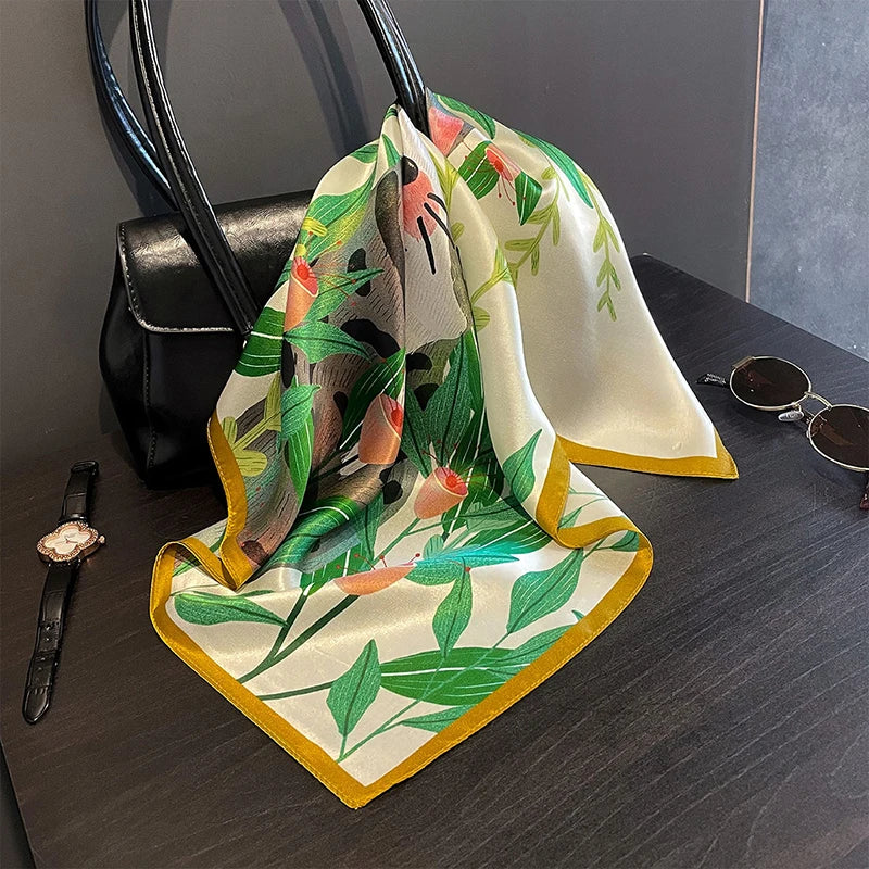 Silk Scarf 2026 Mulberry Silk 53×53cm — Skin-Friendly Luxury Small Square Pashmina Bandana — view 3 of scarves & wraps