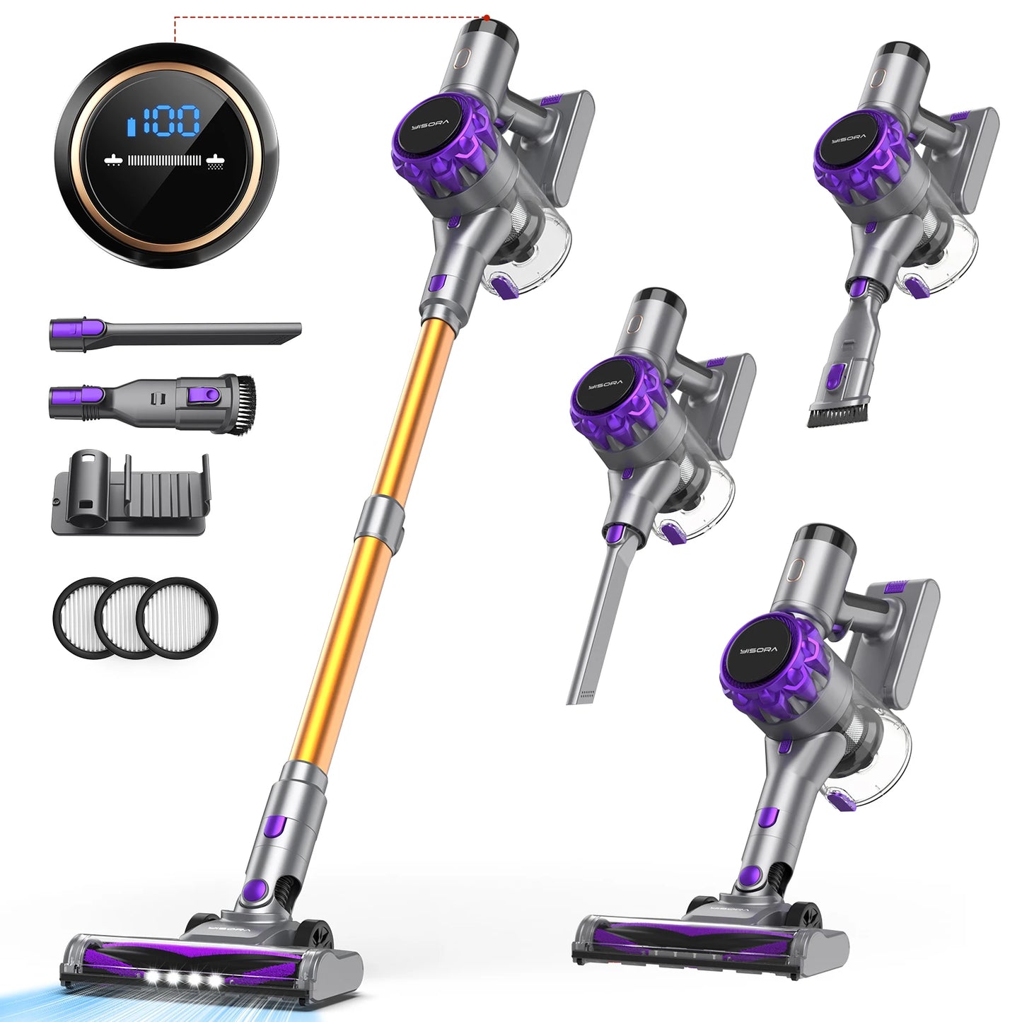 Cordless Vacuum Cleaner 40KPa – 55-Min Runtime Pet Hair Vacuum with Touchscreen — view 1 of electronics & gadgets