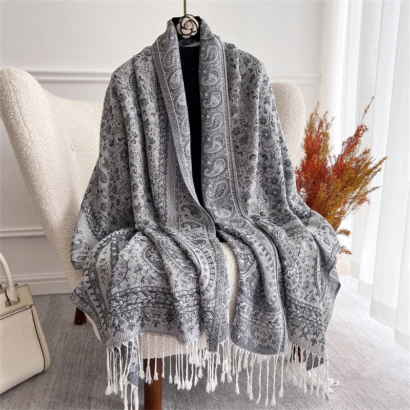 Pashmina Scarf in 58 Signature Shades — Cashmere-Feel Women's Tassel Shawl Wrap Color Stack