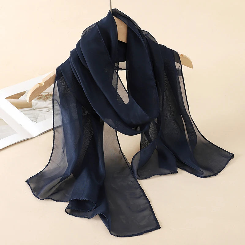 Printed Chiffon Scarf — Lightweight Sun-Protection Beach Shawl Wrap