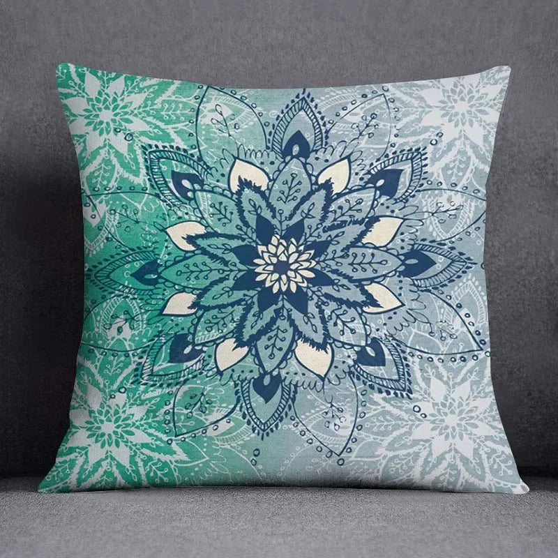 Dark Green Floral Cushion Cover &mdash; Modern Square Animal Print Pillow Case for Sofa &amp; Office