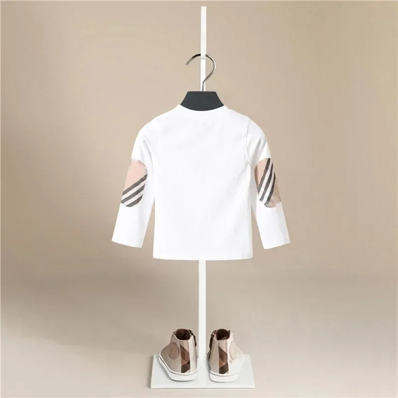 Spring Autumn Kids Boy Girls Cotton T-shirt Toddler Solid Casual Long Sleeve Top Tee for Children Soft Korean Style Tops Clothes