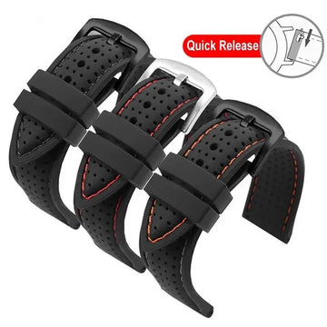 Soft Silicone Rubber Watch Strap — 20mm 22mm 24mm Waterproof Sport Band for Men & Women — view 1 of watch straps