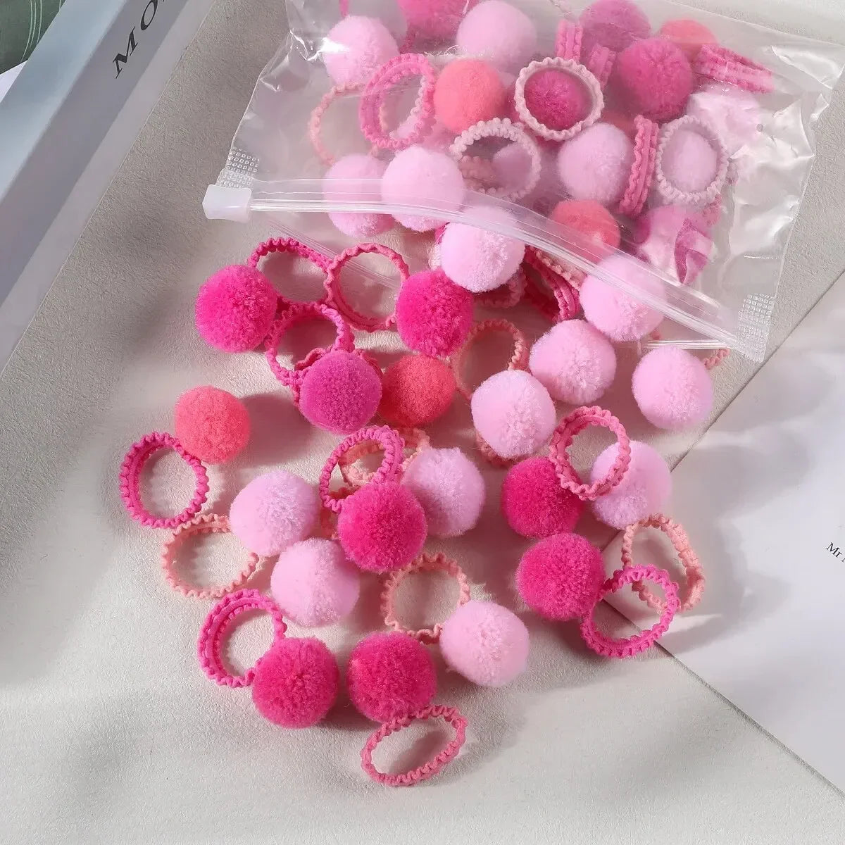 20 pcs colorful fluffy hair elastics  Kids ponytail bands  Hair accessories gift — view 8 of product